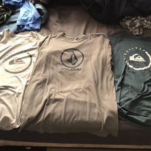QUIKSILVER & VOLCOM 3 Shirt Bundle *Large*
